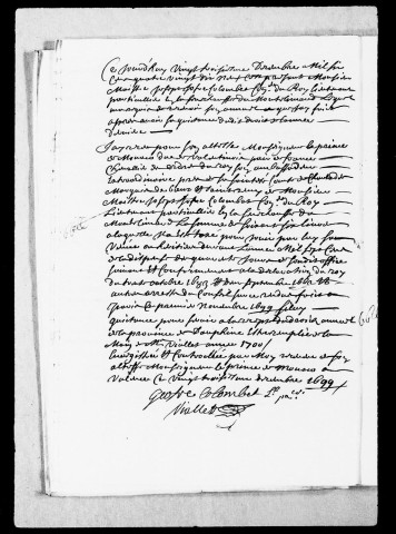 Registres, ordonnances et pièces à l'appui, 1700-1709.