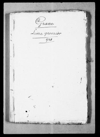 Grane. Terrier :Répertoire général en trois parties du dernier terrier, 1758.Pièces concernant la confection du terrier, 1755-1760.Cahier contenant la table alphabétique des possesseurs de fonds, 1759.