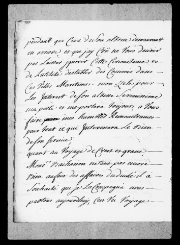 Lettres des régisseurs du duché :Lettres de Monge, 1732-1736.