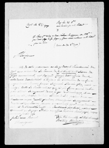 Correspondance :
Lettres missives, 1791-1793.