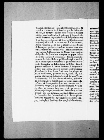 Lettres patentes (imprimé), mémoires, arrêts du Conseil d'Etat concernant les droits de péages sur les sels, 1499-1734.