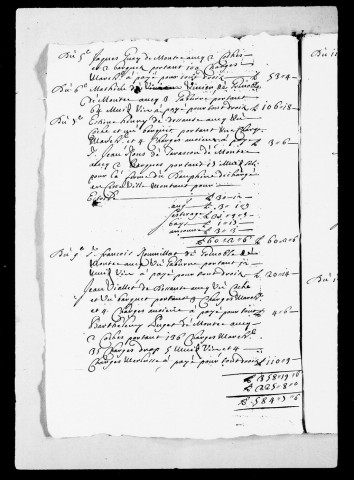 Péages. Recettes des droits : 1690-1694.