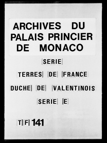 Inventaire des titres :Inventaire des papiers concernant les péages d'Etoile au Parpillon, 1732.