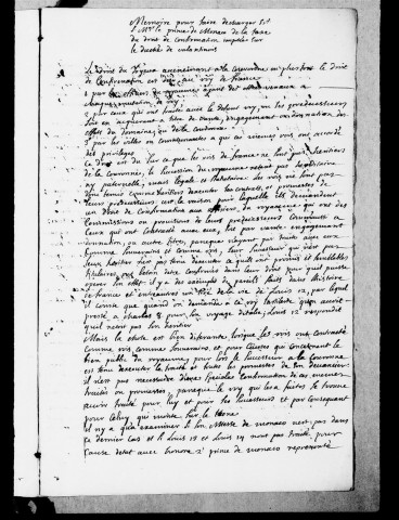 Requêtes, ordonnances des intendants du Dauphiné.
Droit de confirmation payé par le Prince.
Requêtes, rôles, consultations, mémoires. 1677-1756.