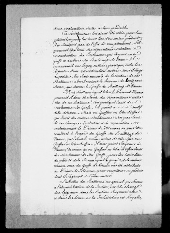 Pièces concernant les greffes du baillage : lettres patentes (copies et imprimés), mémoires, correspondance, 1647-1791.