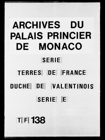 Inventaires des titres :Inventaires et états des titres du duché, des villes en dépendant,1685-1705.