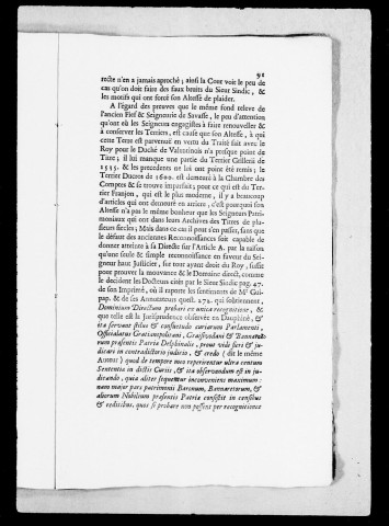 Savasse :factums imprimés avec plans, 1738-1743.