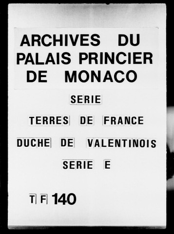 Inventaire des titres :Inventaire des titres du duché après le décès du Sr Sigaldi à Valence, 1734 .