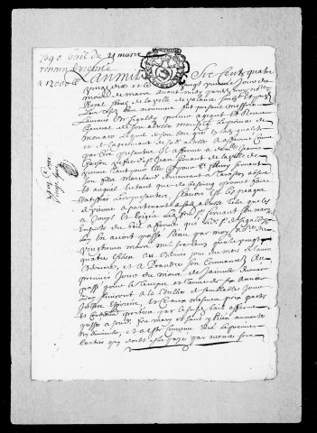 Péages de Vienne :Péages : baux, 1679-1695.Comptes et bordereaux de comptes en recettes et dépenses, 1720-1742.