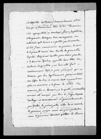 Péage par terre de Brou et de Charmant : Copies de Chartes, 1486-1604.
Mémoires, pièces diverses, 1705-1711.