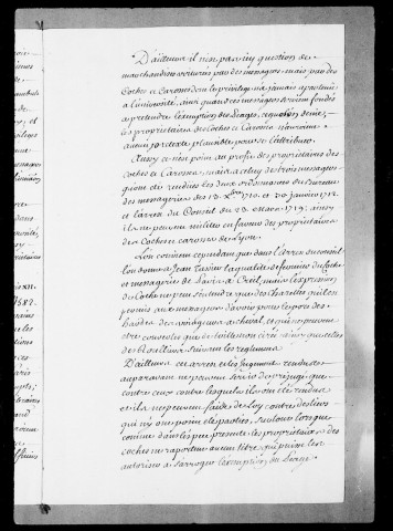 Messageries. Droits de solage. Mémoires concernant les droits. Décharges et modérations de taxes. 1651-1736.
